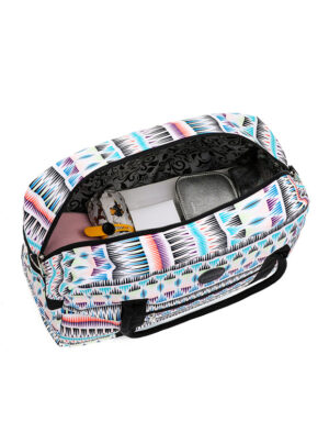 Beige Multi Fashion Tote Open